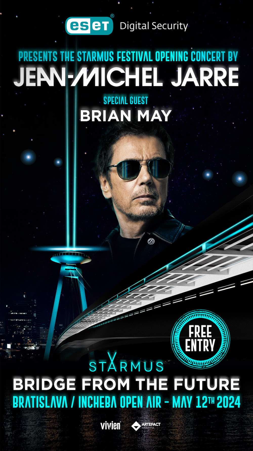 Brian May e Jean-Michel Jarre juntos no concerto 'Bridge from the